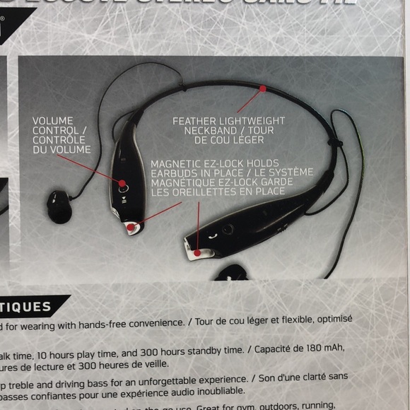 NHL Oilers Wireless Stereo Headset with Built-in Microphone Neckband - Picture 5 of 8